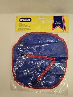 Breyer #3956 Royal Blue Rain Sheet, Red Trim Fits Traditional Size Horse Models